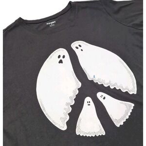 Old‎ Navy Peace Sign Ghosts T-Shirt Womens Plus Size 3X Black White Graphic READ